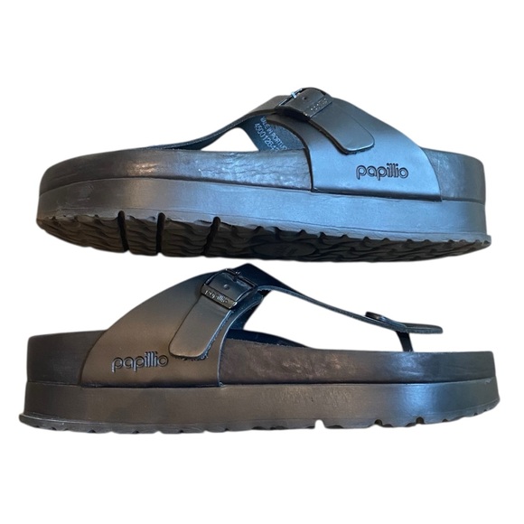 Papillio X Birkenstock Gizeh Flex Leather Molded Platform Footbed Buckle Sandals - Picture 6 of 6